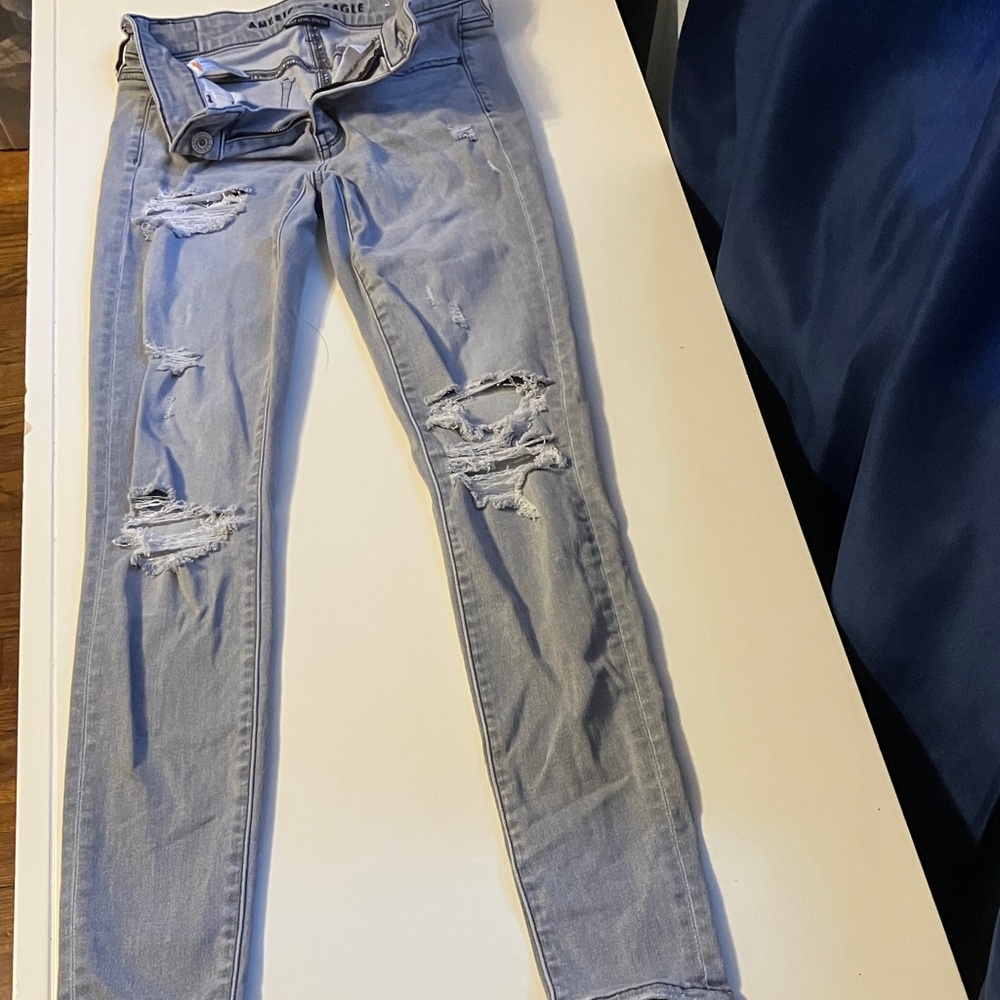 American Eagle Outfitters Light Blue Ripped Jeans